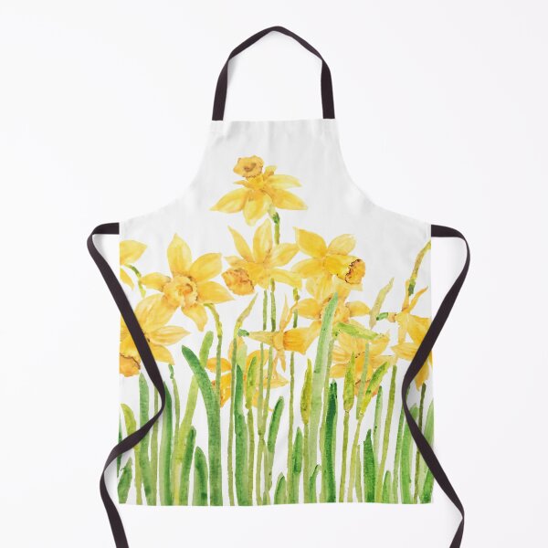 Item preview, hand painted yellow daffodils field watercolor designed and sold by ColorandColor.