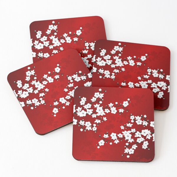 Item preview, Cherry Blossom Red White Asia Floral designed and sold by Nina Baydur.