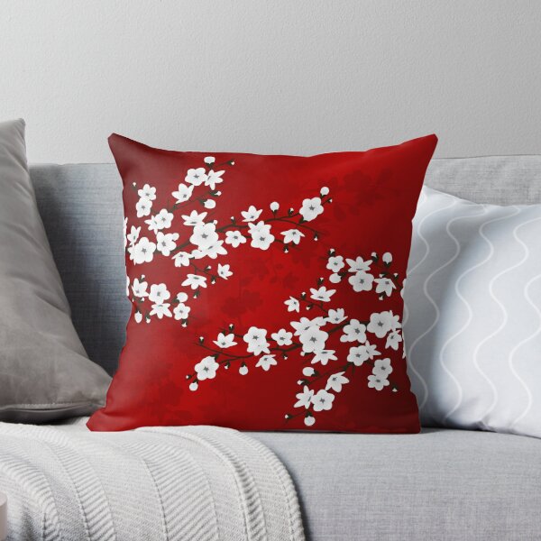 Red and white decorative sales pillows