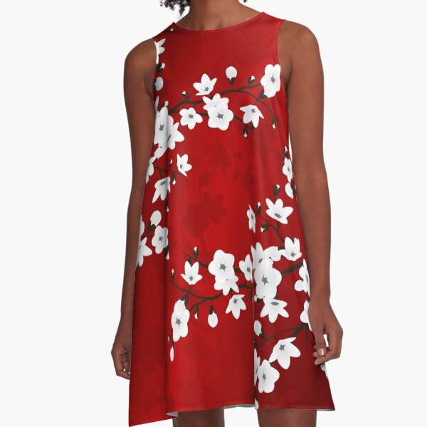 Item preview, Cherry Blossom Red White Asia Floral designed and sold by Nina Baydur.
