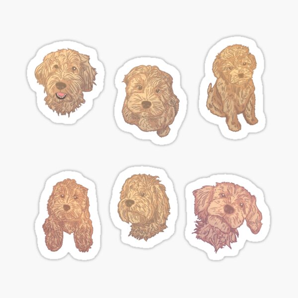 Item preview, Six Cockapoo Cute And Sketchy Dog Designs designed and sold by BayRosePets.
