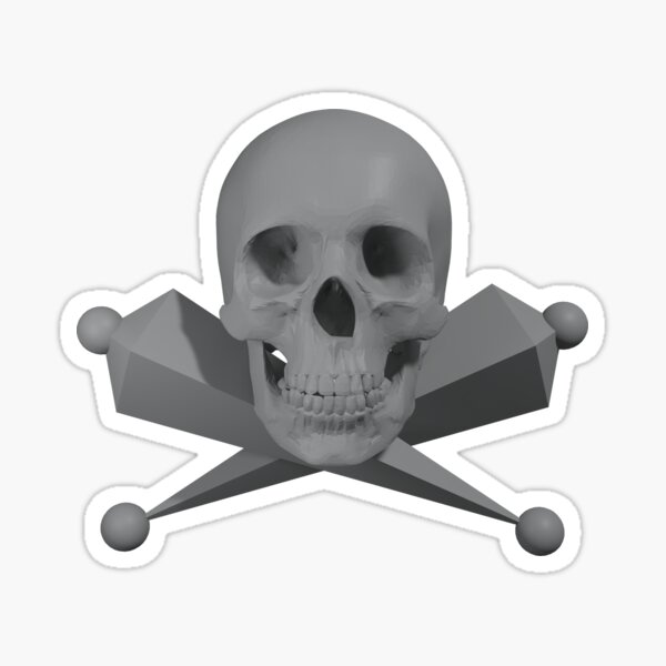 Skull and Rigging Bones Sticker