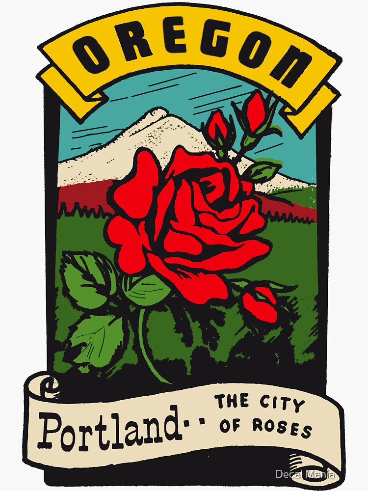 "Vintage Portland Decal" Sticker by zsonn Redbubble