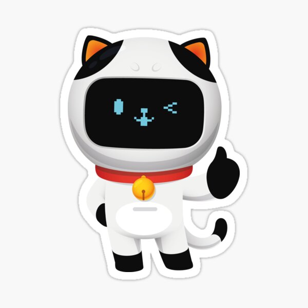 gato robot pulgares arriba Pegatina