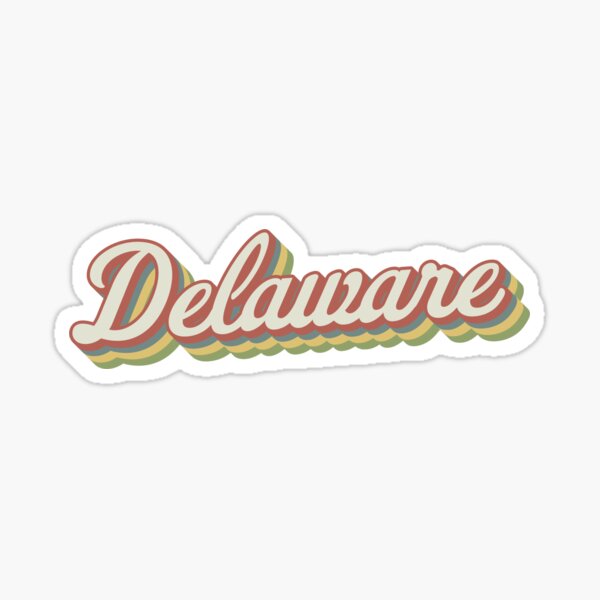 Delaware Retro Sticker Sticker