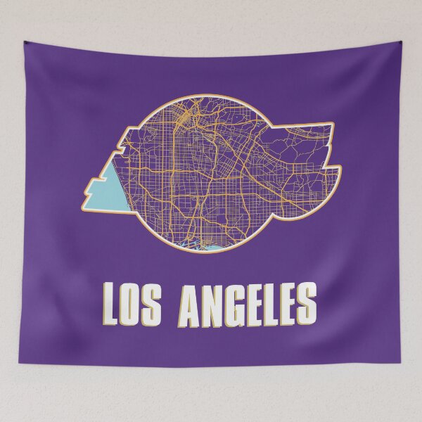 Item preview, Map of Los Angeles in Purple & Gold designed and sold by kelbyredux.