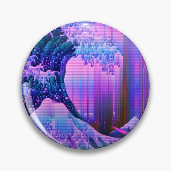 Item preview, Pink and purple glitched the great wave designed and sold by Faeblehoarder.
