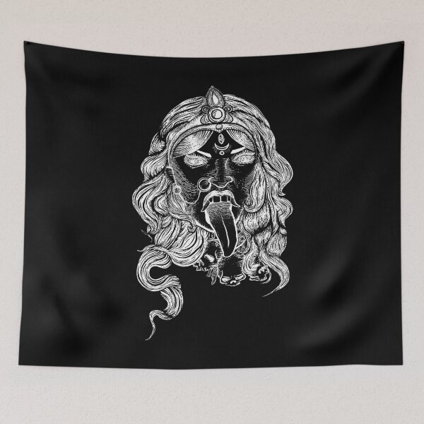 Item preview, Kali Ma Illustration, Destroyer of Evil, Hand drawn Hindu Goddess designed and sold by Marouk.
