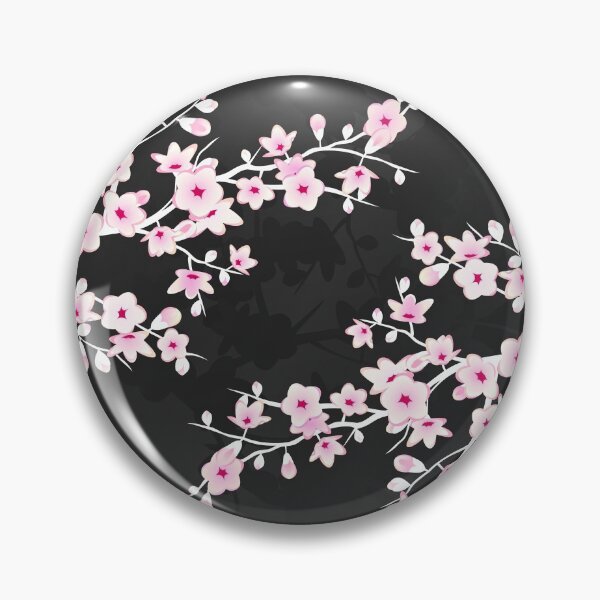 Item preview, Floral Cherry Blossom Pink Black designed and sold by Nina Baydur.