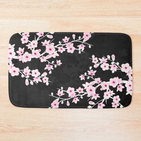 Item preview, Floral Cherry Blossom Pink Black designed and sold by Nina Baydur.