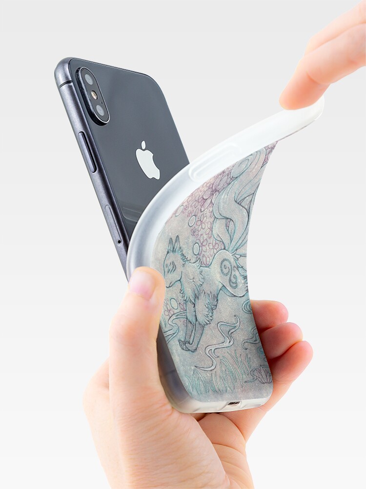 Alternate view of Kitsune Fox with Shinto Shrine iPhone Case & Cover