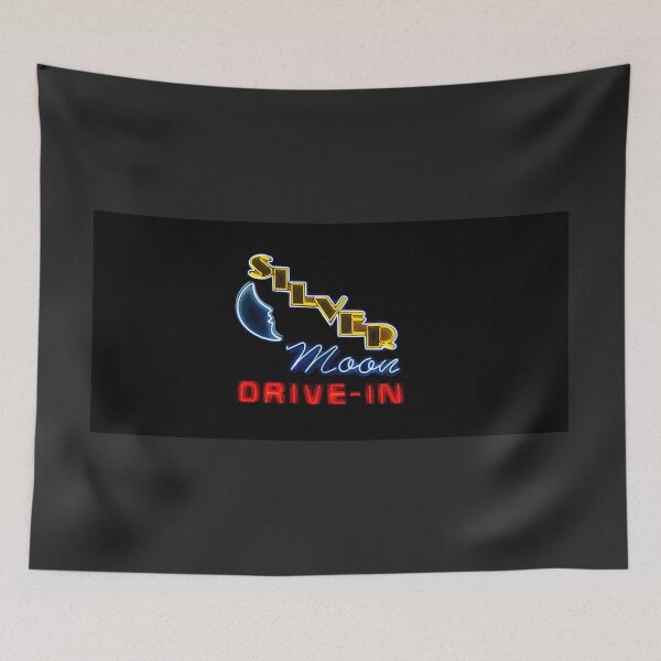 Item preview, Silver Moon Drive Inn face mask design A designed and sold by David Lee Thompson.