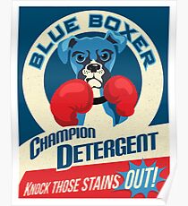 Blue Boxer Dog Champion Detergent Retro Poster- original art Poster