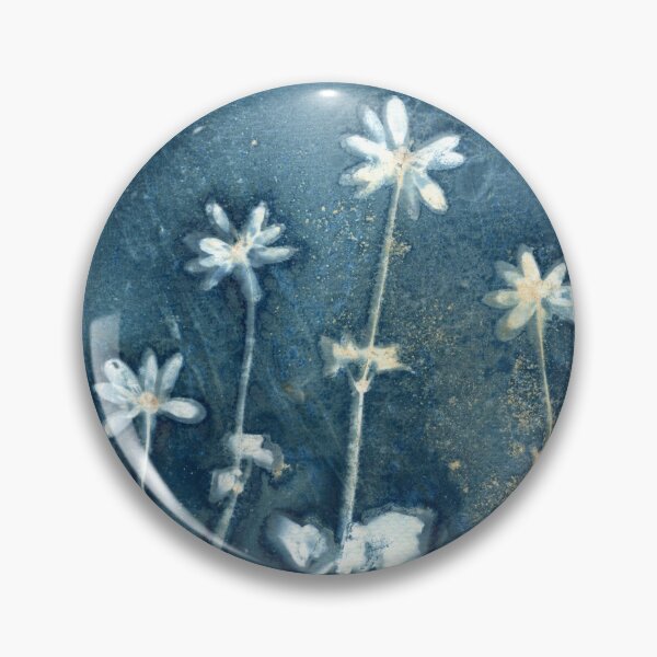 Item preview, Lesser Celandine wet cyanotype botanical print designed and sold by Jeni Harney.