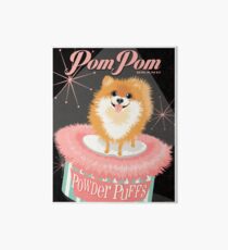 Pomeranian Dog with Powder Puff retro poster design- original art Art Board