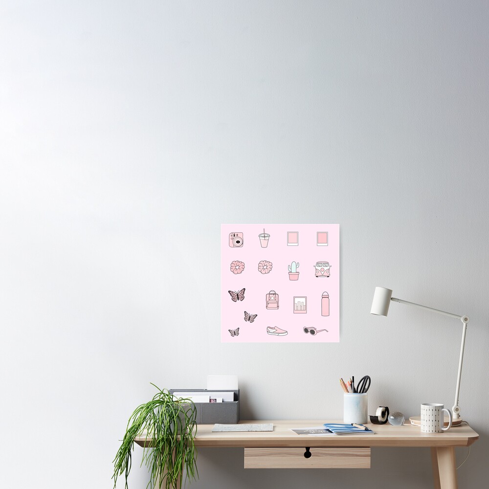 Vsco and aesthetic pink sticker pack Sticker for Sale by Pastel-PaletteD