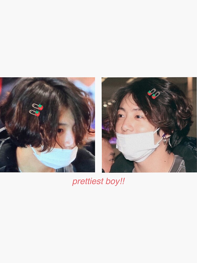 "[ BTS ] Jungkook Strawberry Hairclips ! ♡ " Sticker by BEARS4TAE