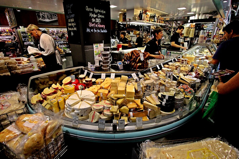 "Cheese Stall, Adelaide Central Market" by DaveLambert Redbubble