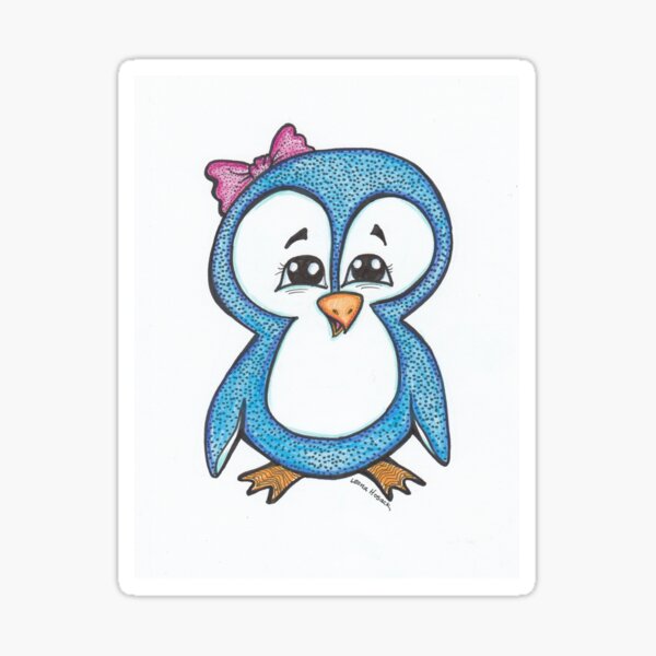 Cute Blue Penquin Sticker