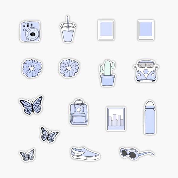 Vsco and aesthetic blue sticker pack Sticker for Sale by Pastel