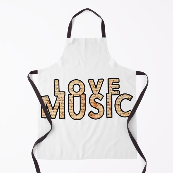 Item preview, Love Music slogan text filled with musical notes from old vintage score designed and sold by Grégory DUBUS.