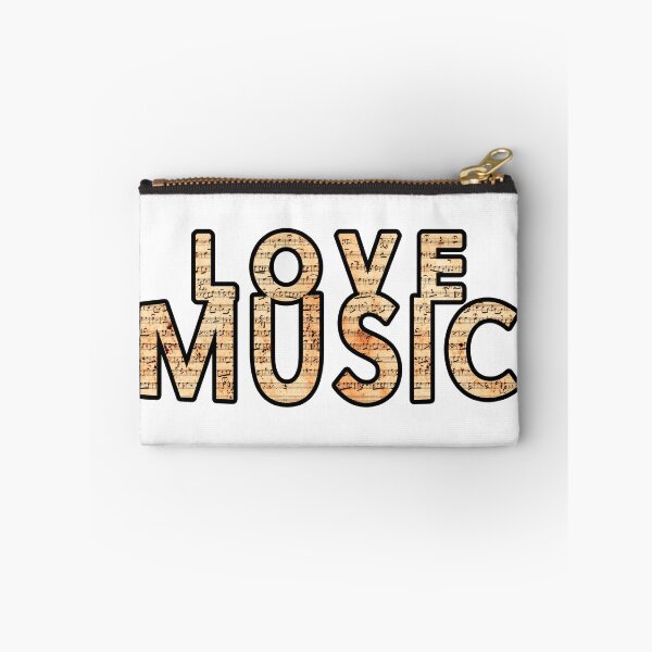 Item preview, Love Music slogan text filled with musical notes from old vintage score designed and sold by Grégory DUBUS.