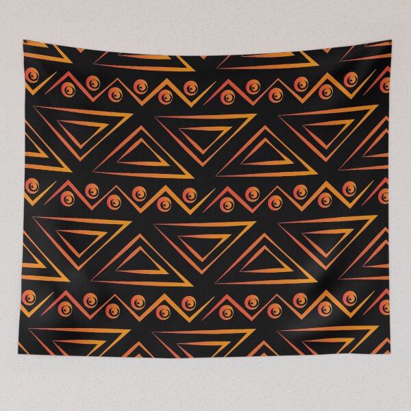 Item preview, Red and Orange Vintage Triangle and Circle Pattern designed and sold by Jake Purcell.
