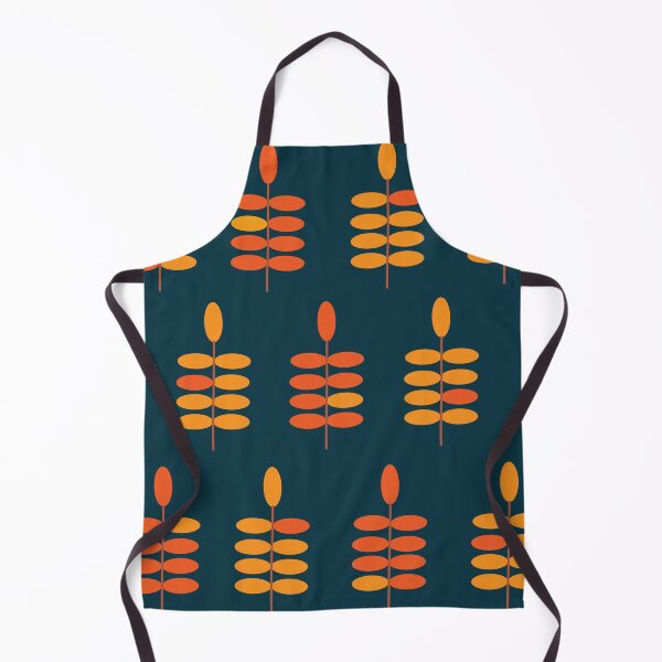 Item preview, Retro Orange Leaves with Blue Bkgrd designed and sold by Orchyd.