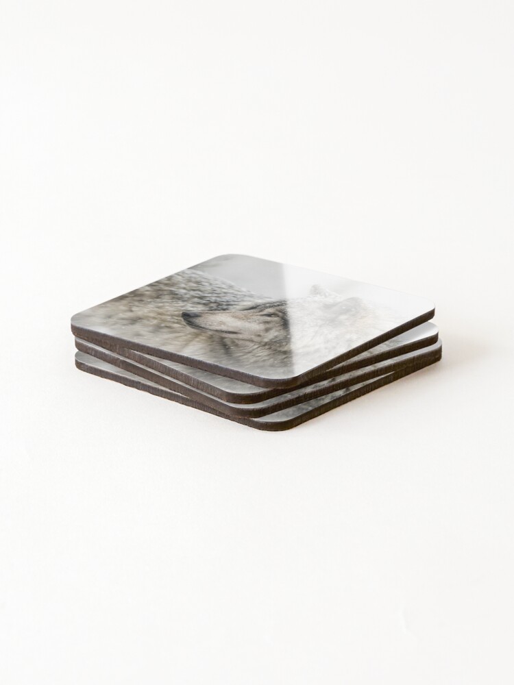 Thumbnail 4 of 5, Coasters (Set of 4), Timber Wolf designed and sold by WolvesOnly.