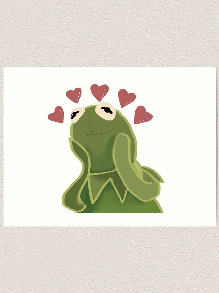 "Kermit The Frog In Love Meme" Art Print by lindatrinh6424 Redbubble