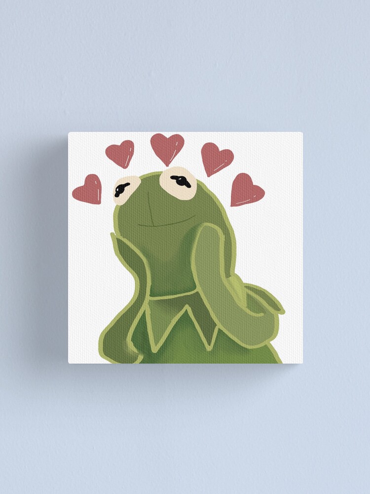 "Kermit The Frog In Love Meme" Canvas Print for Sale by lindatrinh6424