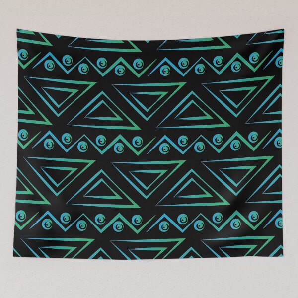 Item preview, Green and Blue Vintage Triangle and Circle Pattern designed and sold by Jake Purcell.