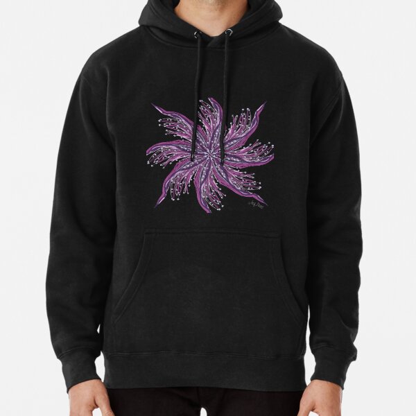 Pink and purple team up to makes this flower bloom at dusk Pullover Hoodie