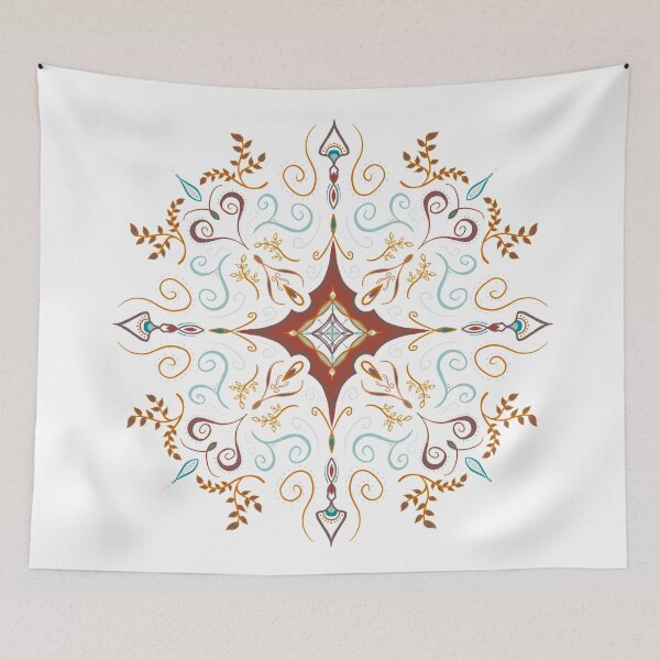 Item preview, Burnt orange and blue mandala  designed and sold by LaurenHWyatt.