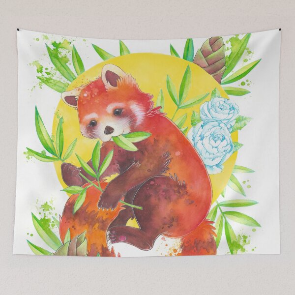 Item preview, Red Panda mit Bamboo Shoot designed and sold by YumePeachyPie.