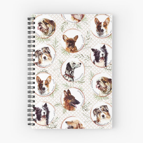 Aperçu de l'œuvre Modèle de chiens de race pure dans des cercles d'or avec des feuilles créée et vendue par MadebyMarion.