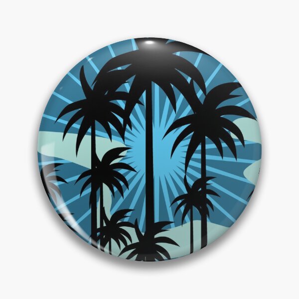 Item preview, Palm tree with beaming blue sun designed and sold by ExploreStore.