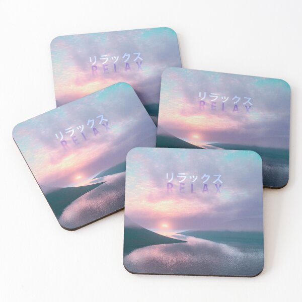Item preview, Relax (Japanese) Vaporwave Aesthetic Sunset Over Water designed and sold by CoitoCG.