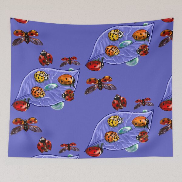 Item preview, A group of lady bugs is called a loveliness - purple background designed and sold by Artonmytee.