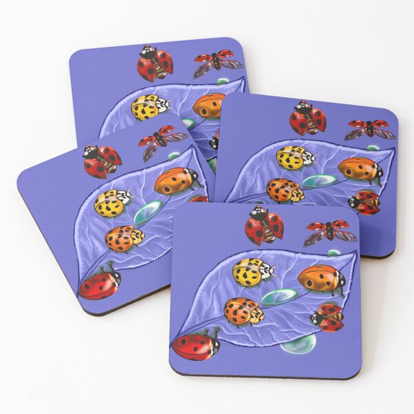 Item preview, A group of lady bugs is called a loveliness - purple background designed and sold by Artonmytee.