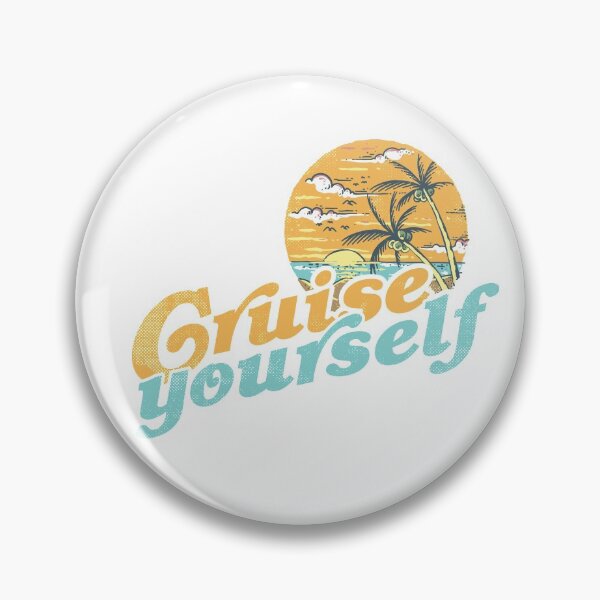 Item preview, Cruise Yourself, funny 60s retro sunset palms at the sea designed and sold by emmjott.