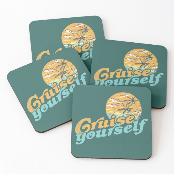 Item preview, Cruise Yourself, funny 60s retro sunset palms at the sea designed and sold by emmjott.