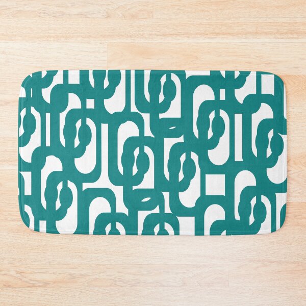 Item preview, Teal and White Mid-century Modern Loop Pattern designed and sold by kierkegaard.
