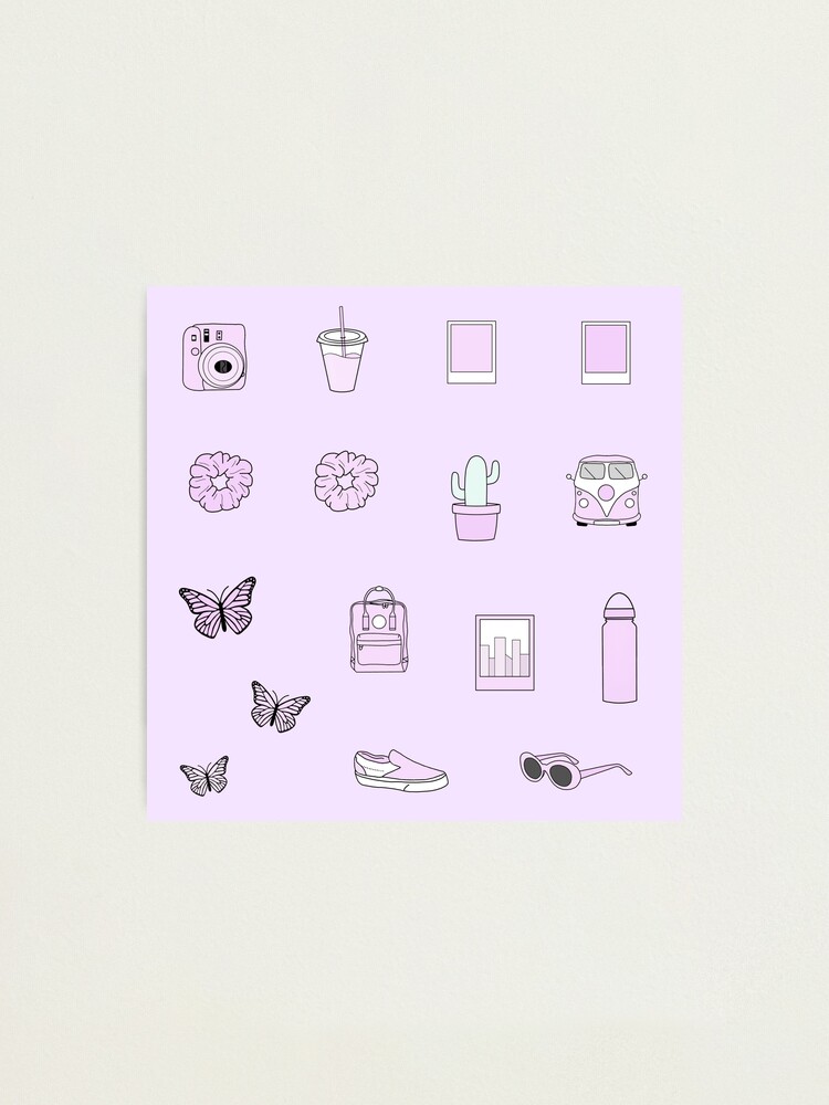 Vsco And Aesthetic Purple Sticker Pack Photographic Print For Sale By Pastel Paletted Redbubble