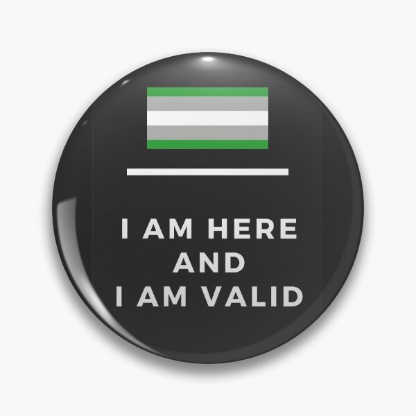 Item preview, I Am Valid Rectangle Graphic - Greyromantic designed and sold by thesassypanda.