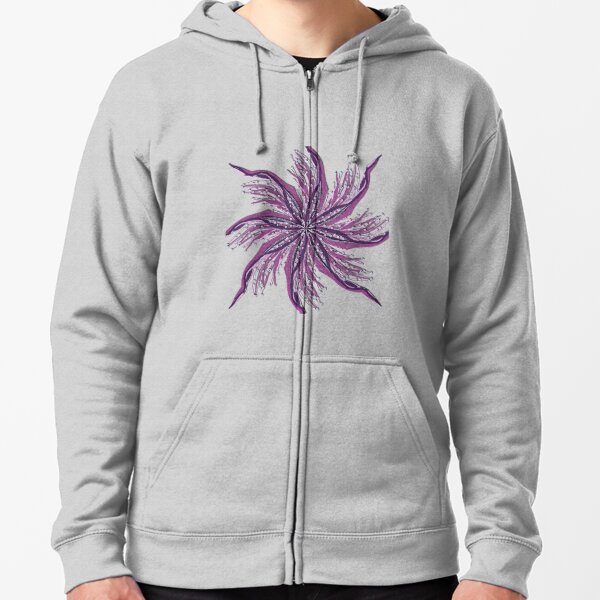 Pink and purple team up to makes this flower bloom Zipped Hoodie