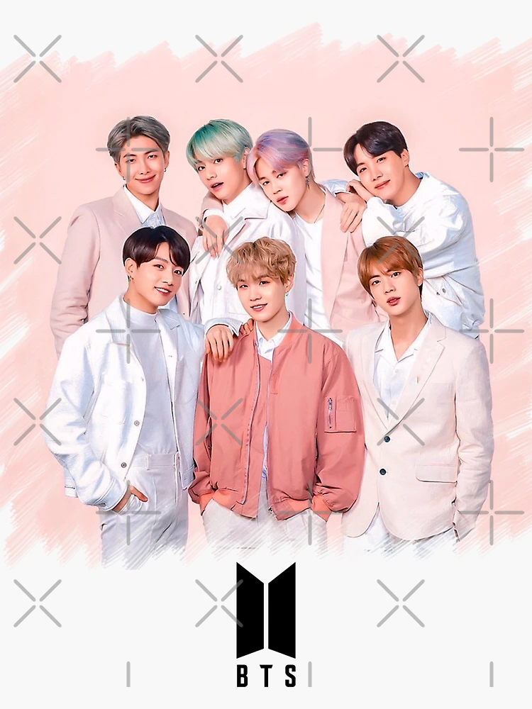 Cute BTS Bangtan Boys Pink Boy With Luv Kpop Music