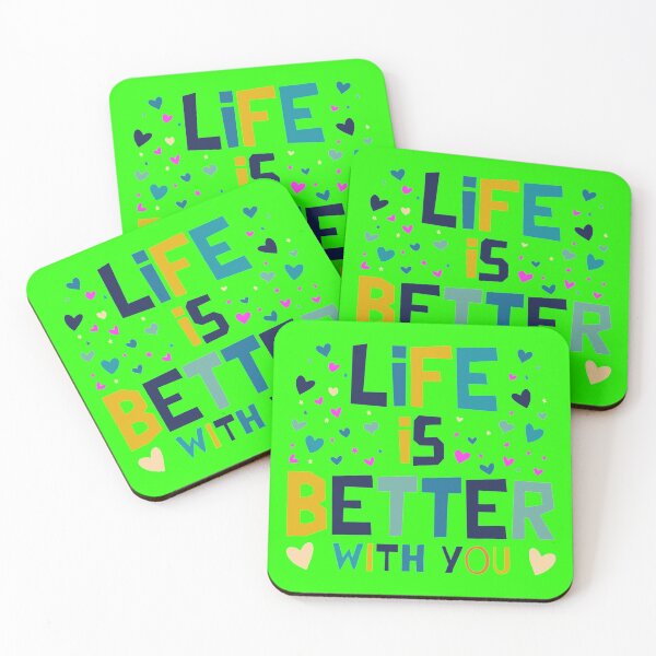 Item preview, Life is better with you saying mega colorful for lovers and hearts hearts design designed and sold by Shirtilike.