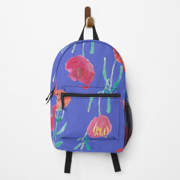 Artikelvorschau, Aquarell Muster Tulpe & Mohn Blumen - Ultramarin entworfen und verkauft von amazimals.