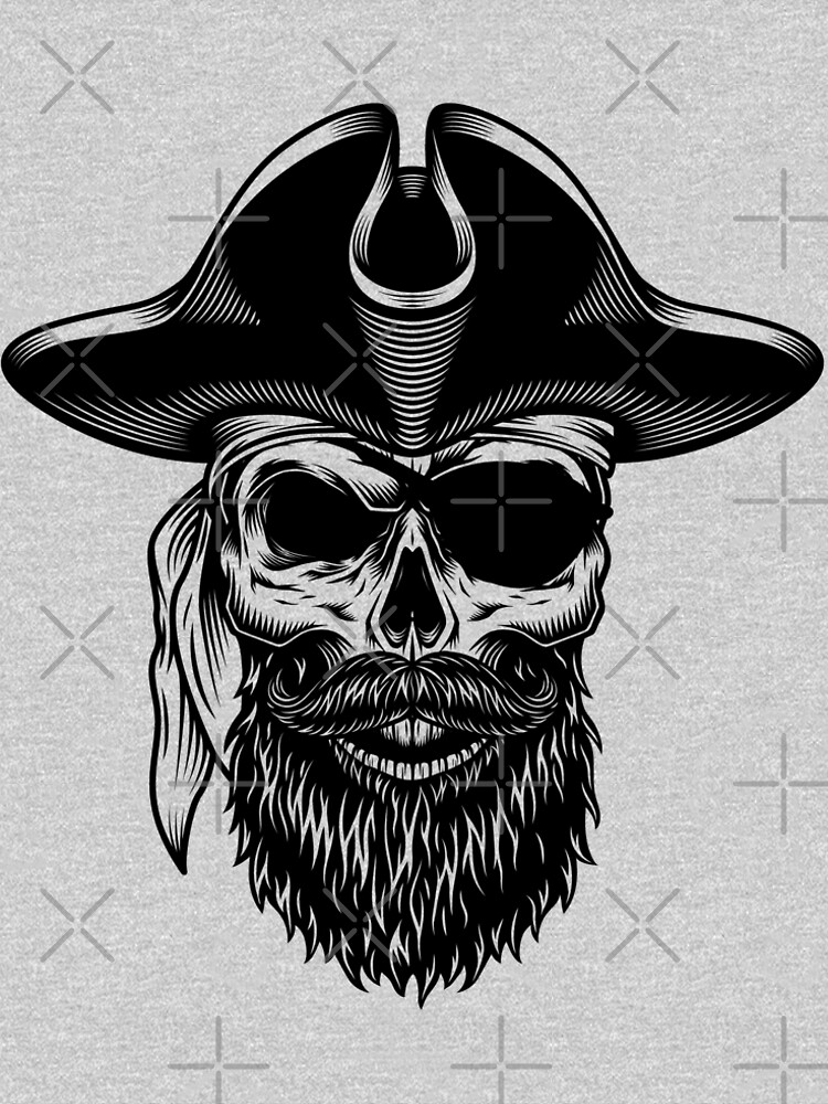 Skull Pirate Cartoon ship boat one eyed' Unisex Premium T-Shirt